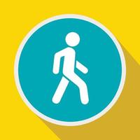 Pedestrians only road sign icon, flat style vector