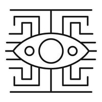 Labyrinth eye icon, outline style vector