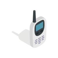 Radio with GPS navigator icon, isometric 3d style vector