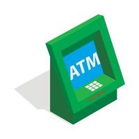 ATM icon, isometric 3d style vector