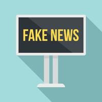 Billboard fake news icon, flat style vector