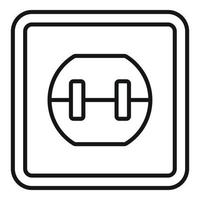 Element power socket icon, outline style vector