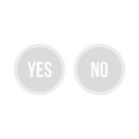 botones de selección sí y no icono, estilo plano vector