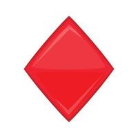 Card suit diamonds icon, cartoon style vector