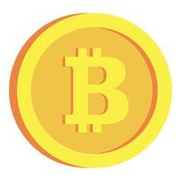 Crypto bitcoin icon, flat style vector