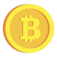 icono de bitcoin criptográfico, estilo plano vector