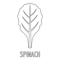 icono de espinacas, estilo de esquema. vector