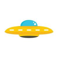 Ufo cosmic ship icon, flat style vector