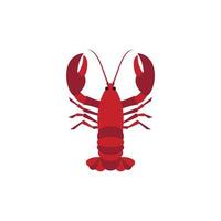 Boiled red crayfish icon, flat style vector