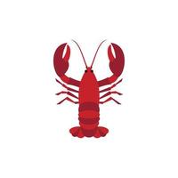 Boiled red crayfish icon, flat style vector