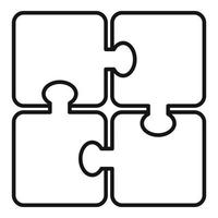 Development puzzle icon, outline style vector