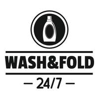 Laundry wash and fold logo, simple style vector