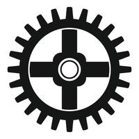 Watch cog wheel piece icon, simple style vector