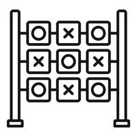 Circle cross game icon, outline style vector