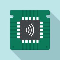 Nfc chip icon, flat style vector