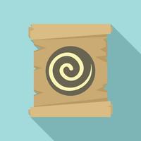 Hypnosis spiral papyrus icon, flat style vector