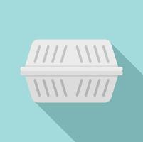 Storage plastic box icon, flat style vector