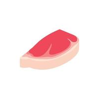 Steak with fat icon, isometric 3d style vector