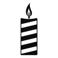 Christmas candle icon, simple style vector