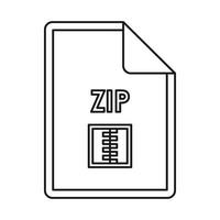 icono de archivo zip, estilo de esquema vector