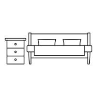 Modern sofa icon, outline style vector