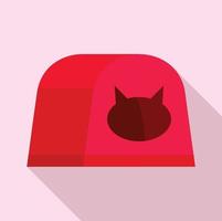 Cat house icon, flat style vector