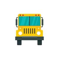 Front of school bus icon, flat style vector