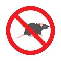 Prohibition sign mouse icon, flat style vector