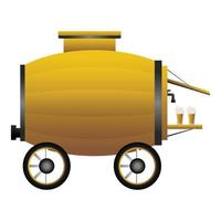 Barrel beer cart icon, cartoon style vector