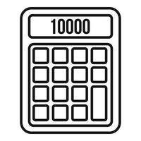 icono de calculadora de gerente de producto, estilo de esquema vector