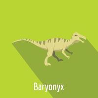 Baryonyx icon, flat style. vector