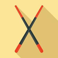 Chopsticks icon, flat style vector