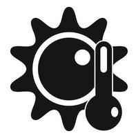 High temperature sun icon, simple style vector