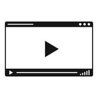 Web video player icon, simple style vector