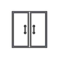 Two glass doors icon, outline style vector