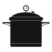 icono de cacerola de cocinero grande, estilo simple vector