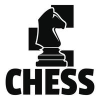 Chess horse logo, simple style vector