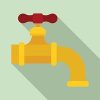 Water tap icon, flat style vector