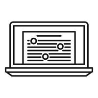 Online laptop editor icon, outline style vector