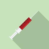 Blood full syringe icon, flat style vector