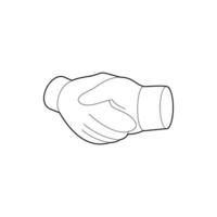 Handshake icon in outline style vector