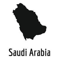 Saudi Arabia map in black vector simple