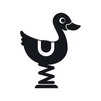 Duck ride in playground icon, simple style vector