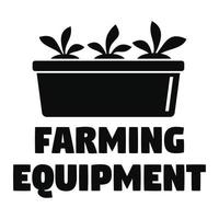 Farming equipment logo, simple style vector