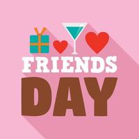 Friends day logo, flat style vector