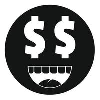Money smile icon vector simple