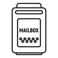 Empty mailbox icon, outline style vector