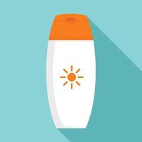 Sunscreen bottle cream icon, flat style vector