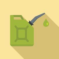 Bio fuel canister icon, flat style vector