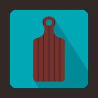 Brown cutting board icon, flat style vector